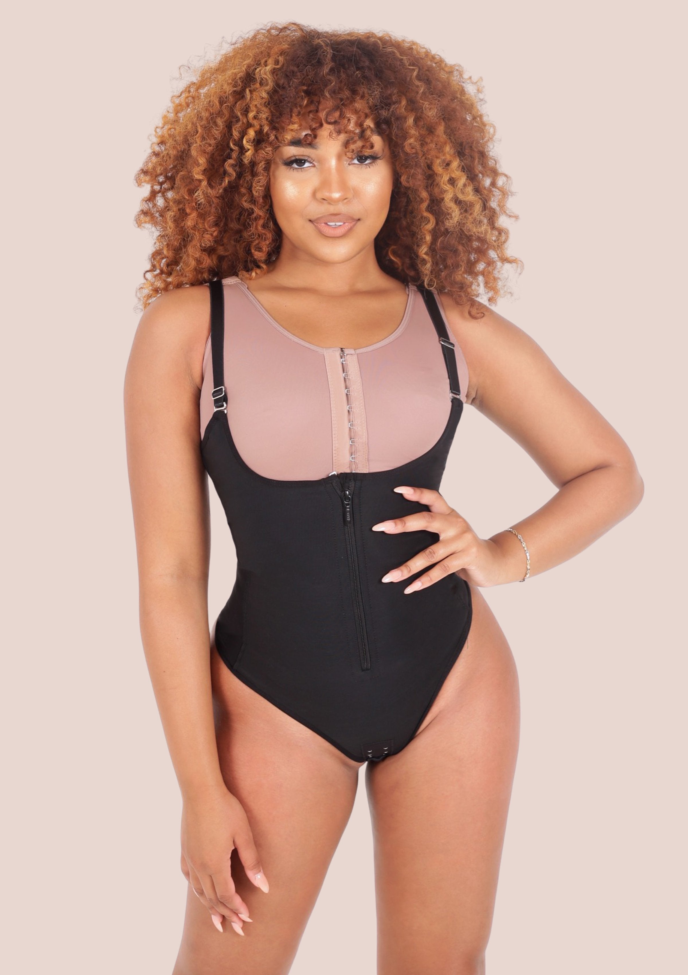 Girdle Women High-Waisted Bodysuit Front Zipper Anti-Slip Silicone Band  Thermal Double-Layer Above-Knee Panty Plus Size 